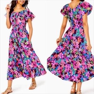 LILLY PULITZER Ellabell Midi Floral Dress SZ XL